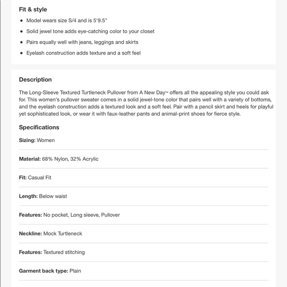 Fuzzy Long Sleeve Mock Neck Sweater Green Size S - Picture 7 of 7